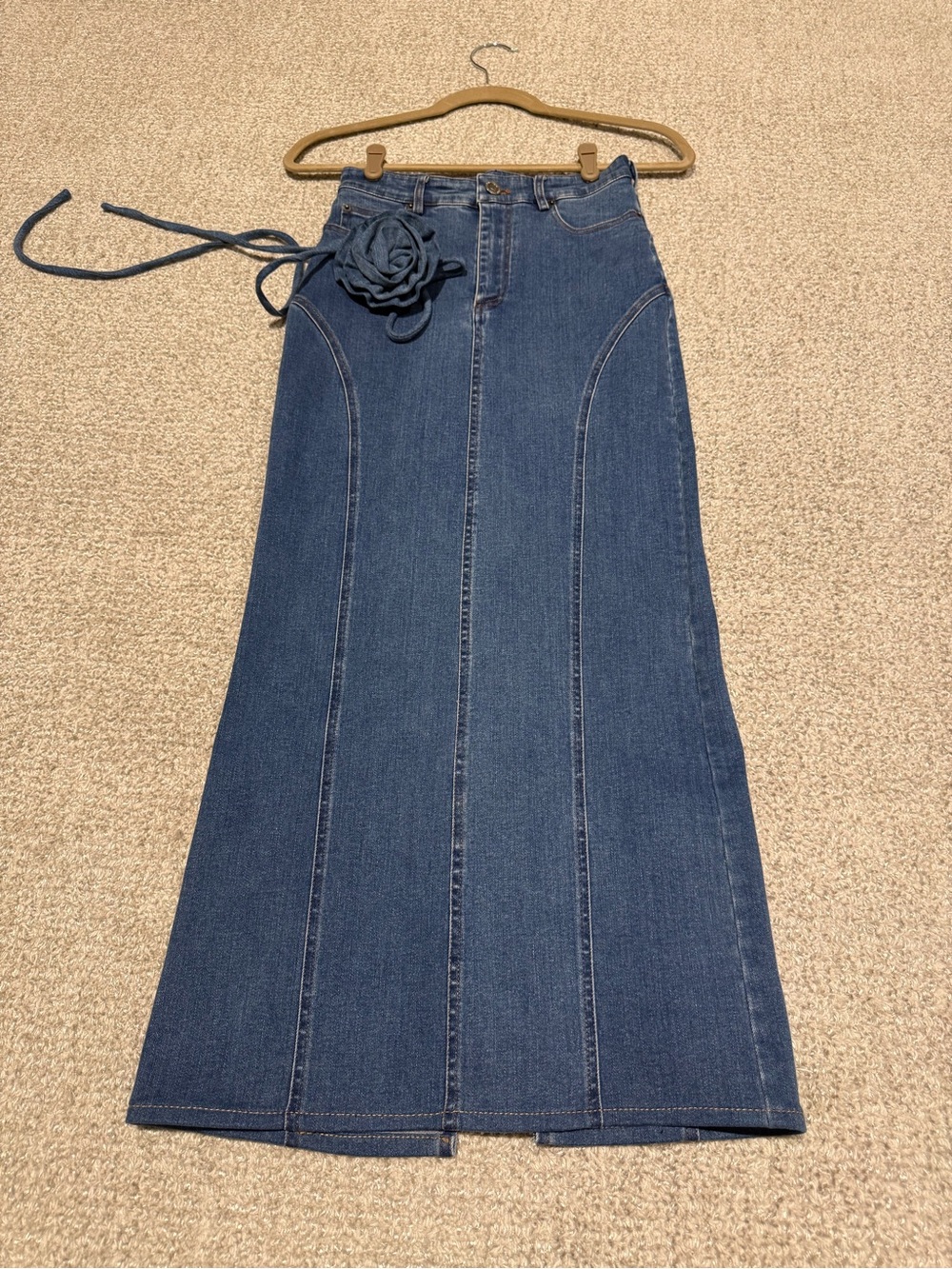 Rotate Birger Christensen Denim Maxi Skirt